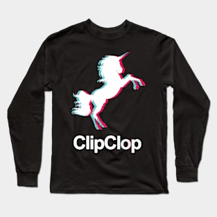 Clip Clop TikTok White Long Sleeve T-Shirt